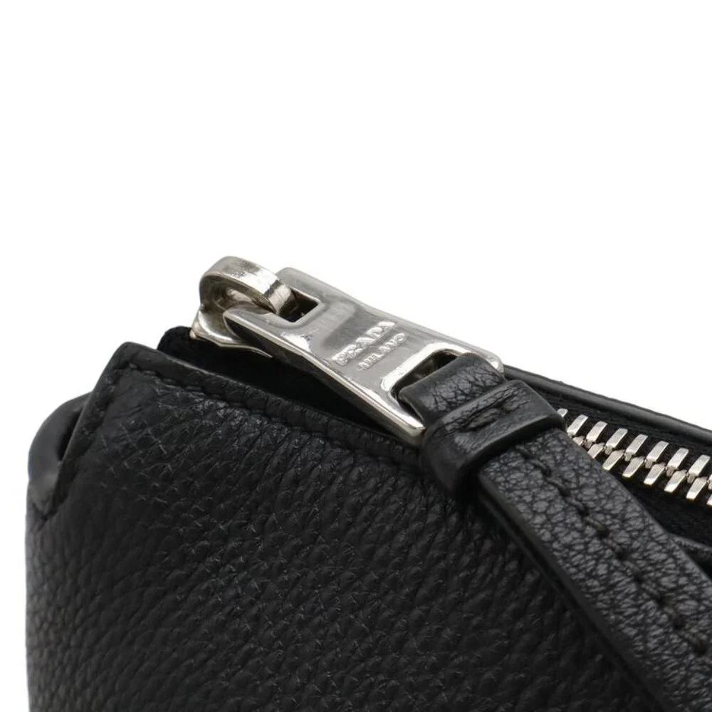 Prada Tote 2-Way Shoulder Bag Leather Nero Black Silver Hardware - Picture 4 of 8